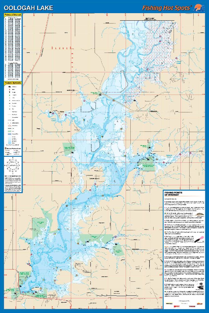 Oologah Lake, Oklahoma Waterproof Map (Fishing Hot Spots) | Lakes ...