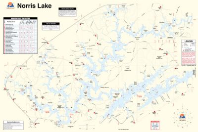 Norris Lake, Tennessee Waterproof Map (Fishing Hot Spots) | Lakes ...