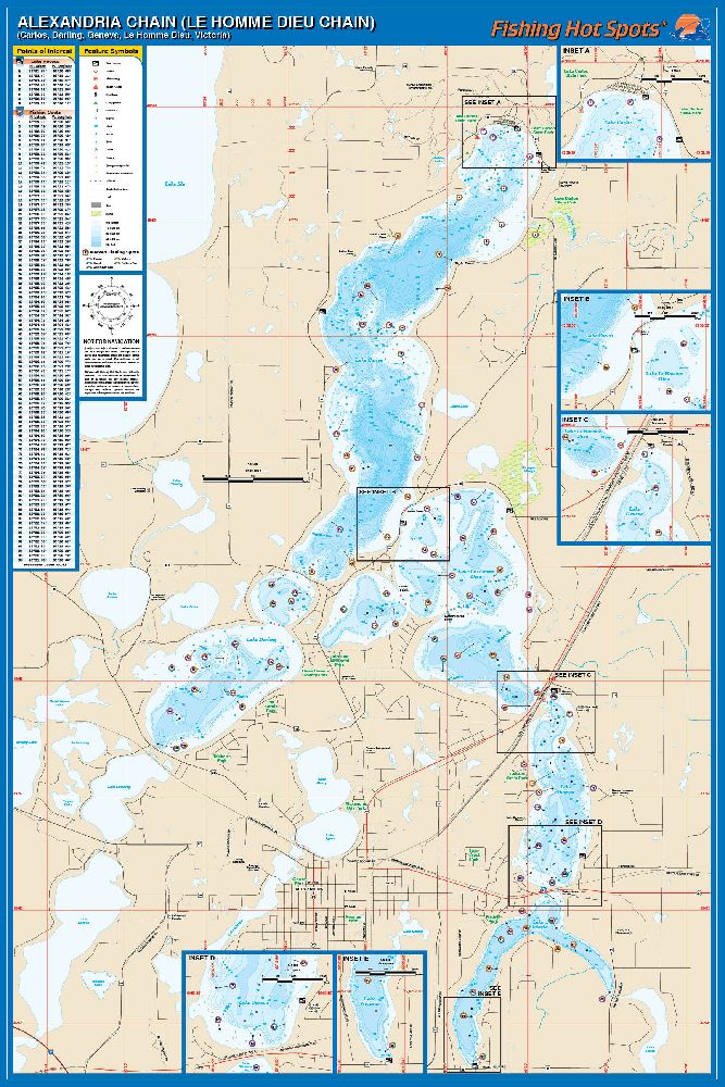 Alexandria Chain (Le Homme Dieu Chain), Minnesota Waterproof Map ...