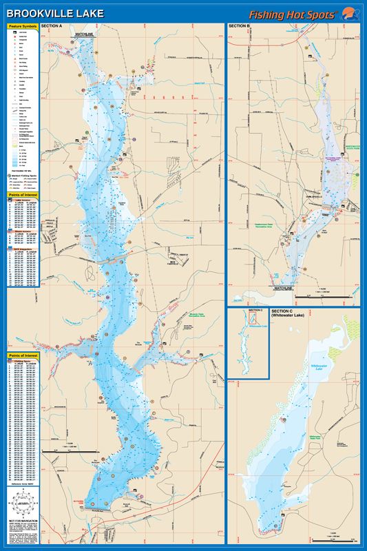 Brookville Lake, Indiana Waterproof Map (Fishing Hot Spots) | Lakes ...