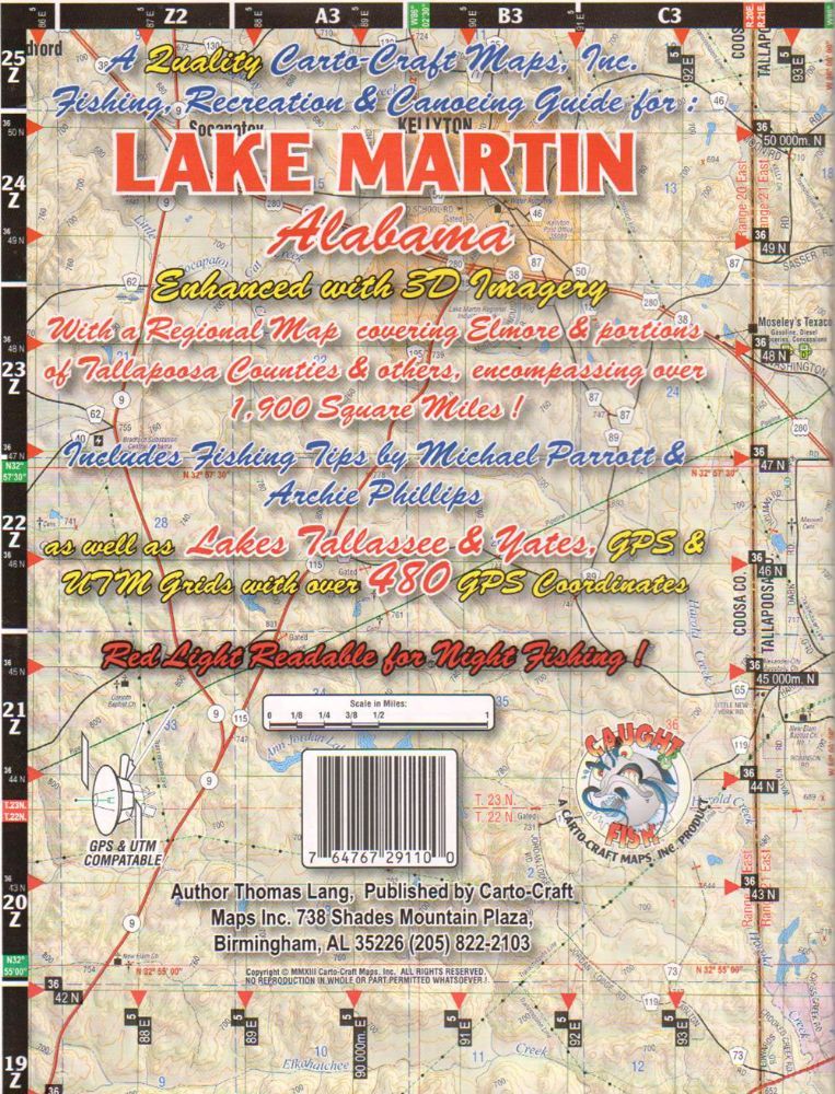 Lake Martin Alabama Paper Map Carto Craft Lakes Online Store